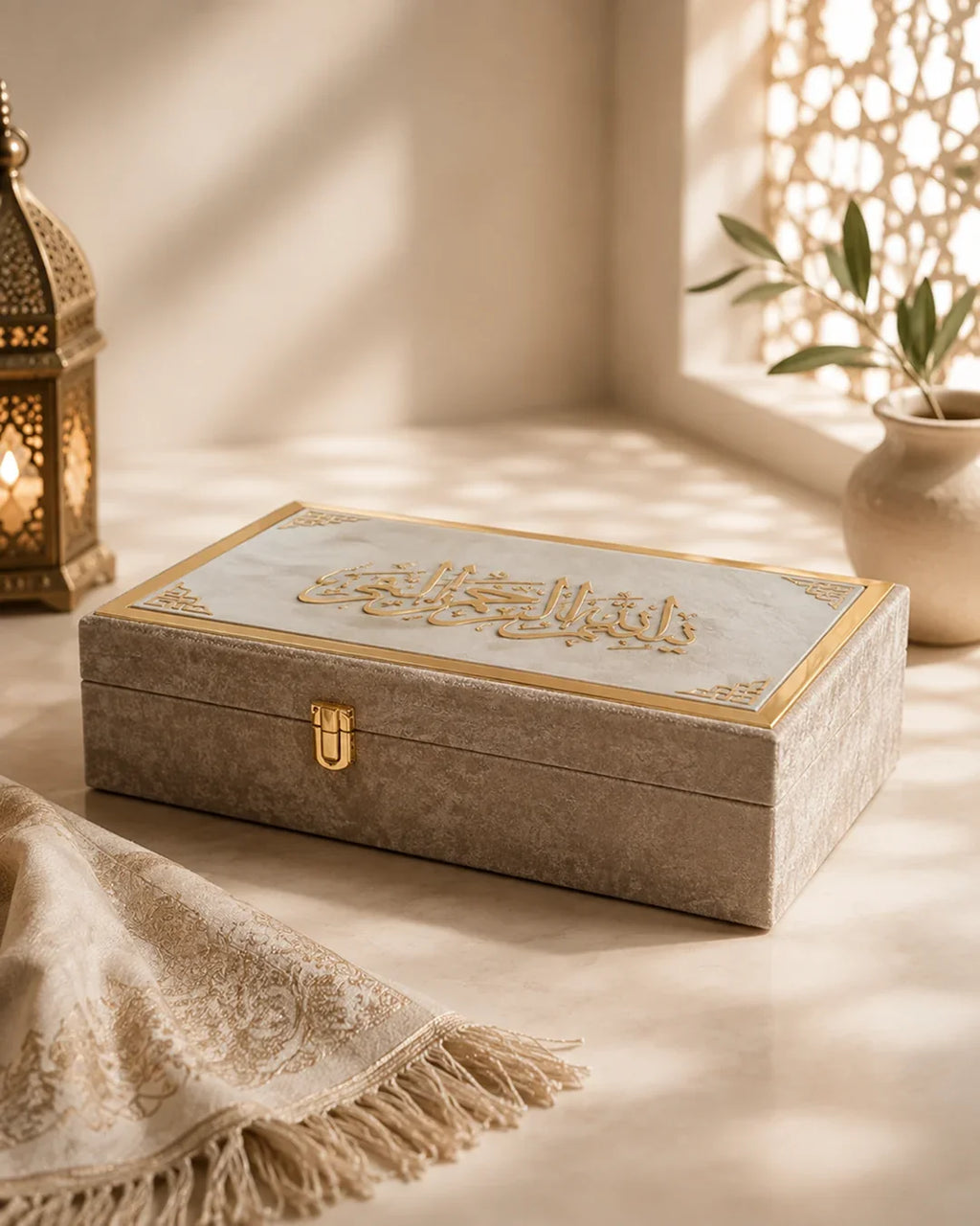 Premium Quran Box with Rehal Included | Complete Islamic Gift Set