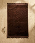 Chocolate Brown Embossed Prayer Mat (Janamaz) – 116 cm