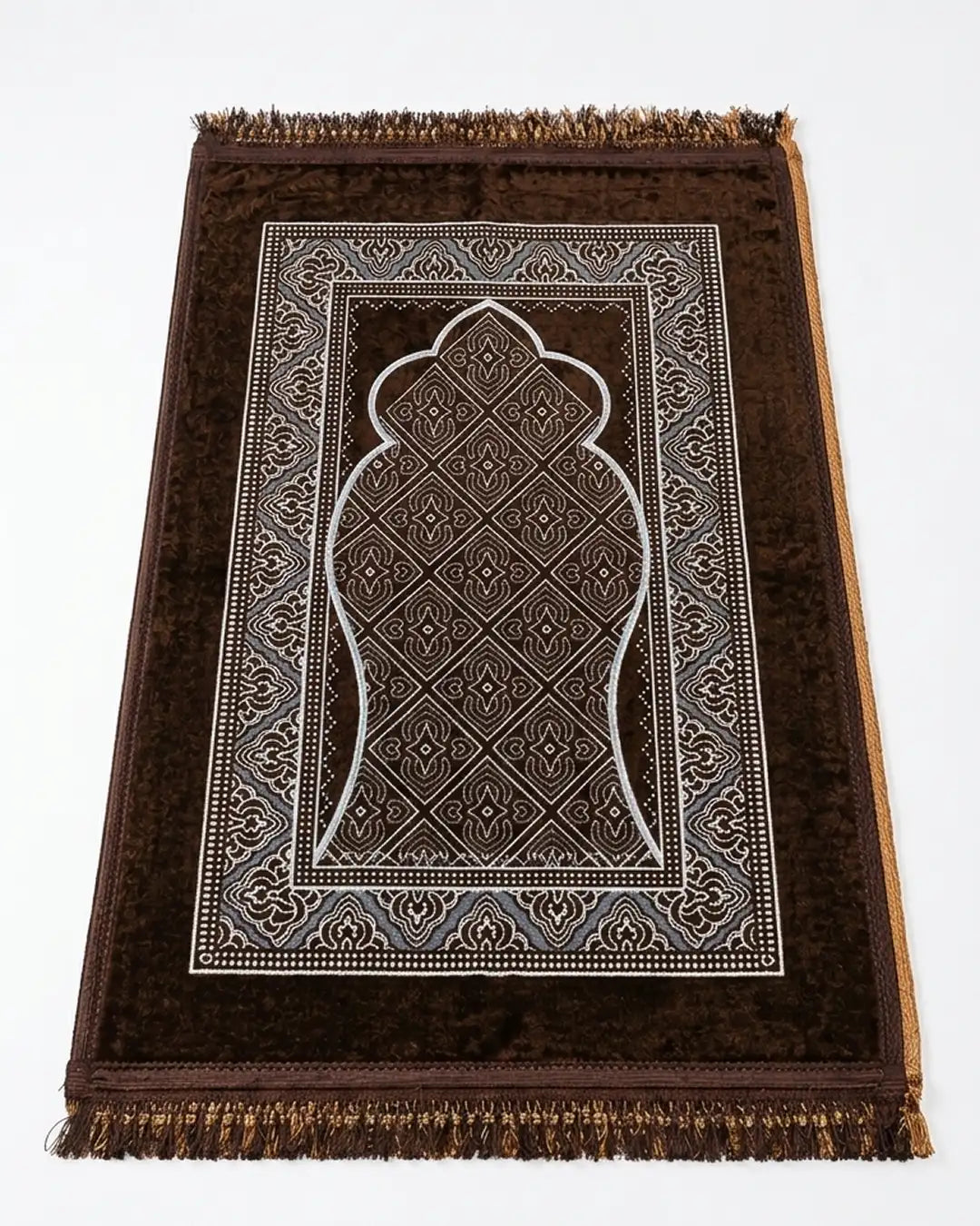 Chocolate Brown Qahwa Prayer Mat (Janamaz) – 116 cm