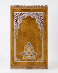 Golden Ochre Floral Prayer Mat (Janamaz) – 116 cm