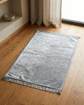 Silver Grey Embossed Prayer Mat (Janamaz) – 116 cm